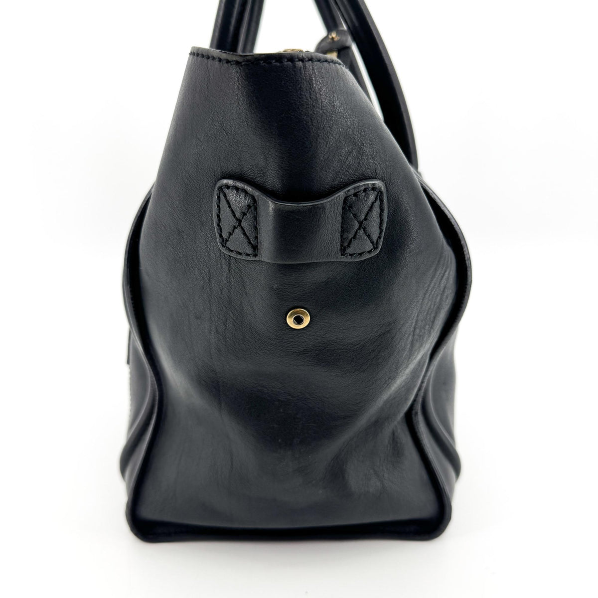 Celine Luggage Embossed Leather, Black, Leather, Handbag
