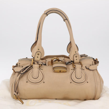 Chloe Paddington Lock Leather, Beige, Leather, Handbag