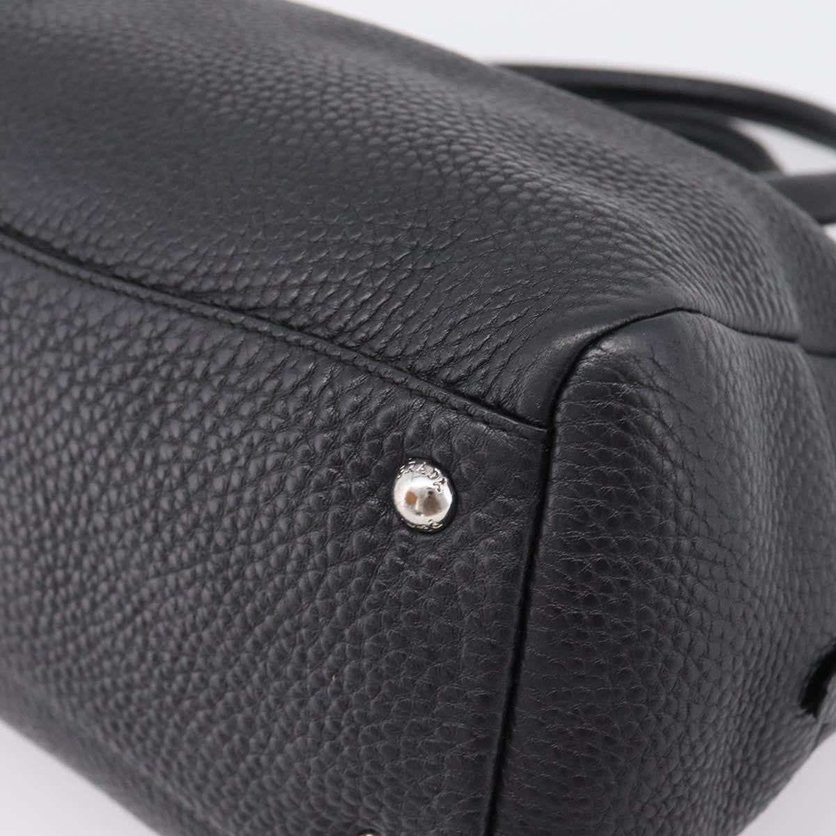 Prada Convertible Zip Satchel Vitello Daino, Black, Leather, Handbag