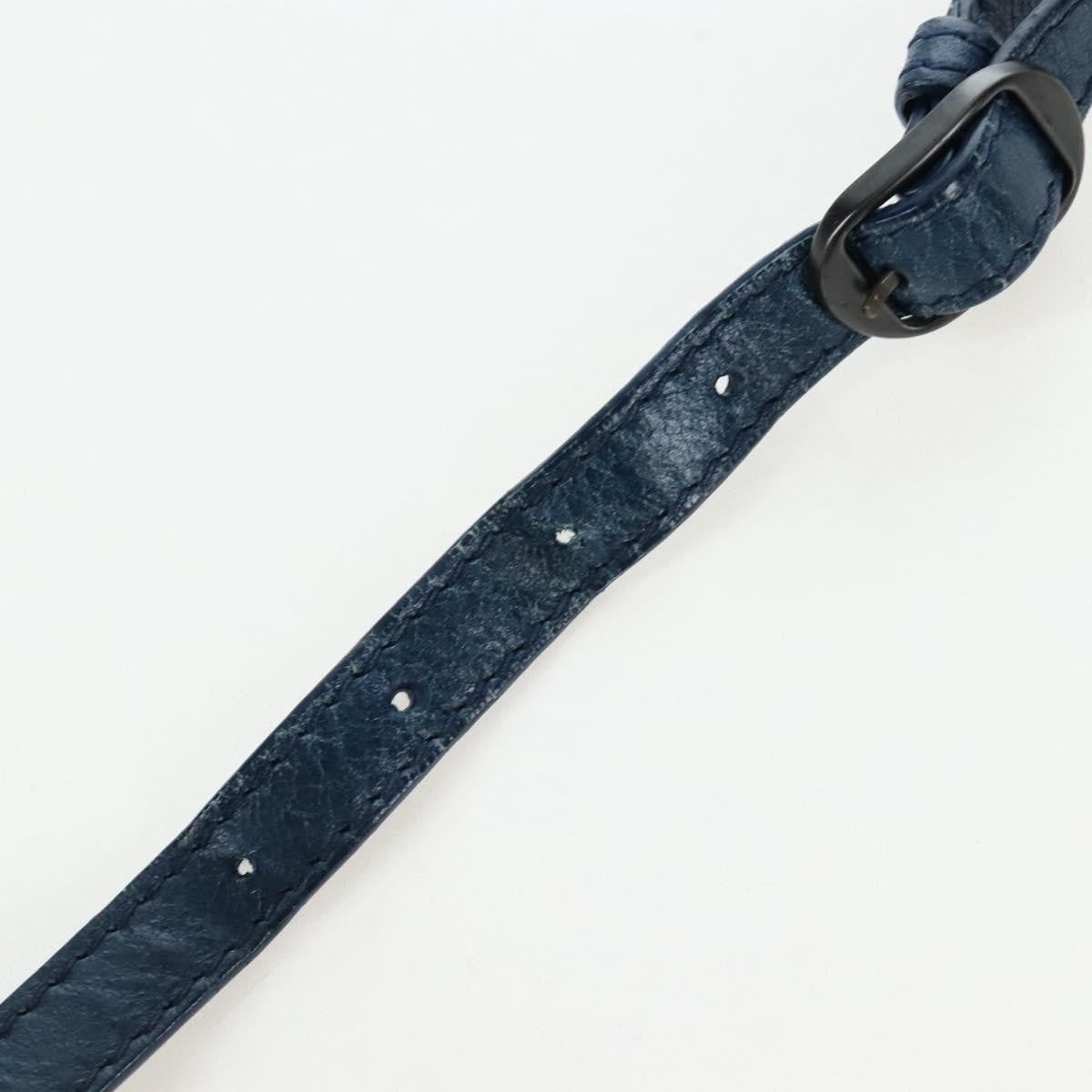Balenciaga Flat Crossbody Classic Studs Leather, Navy, Leather, Crossbody Bag