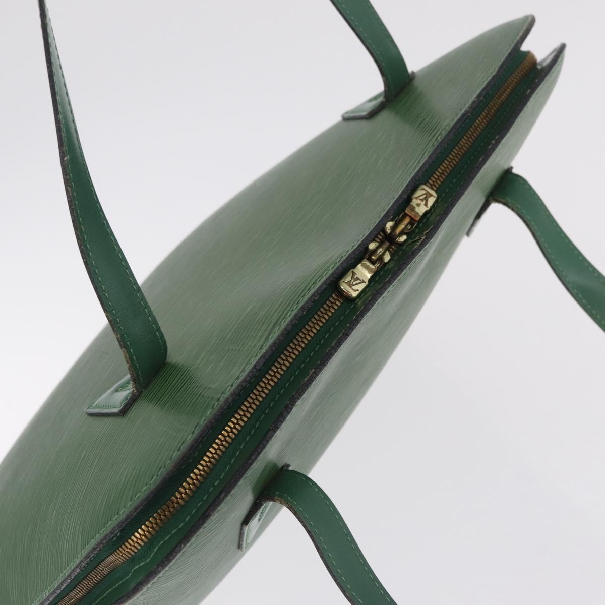Louis Vuitton Lussac Epi Leather, Green, Leather, Handbag