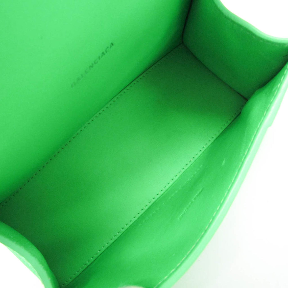 Balenciaga Graffiti Hourglass Top Handle Leather, Green, Leather, Handbag
