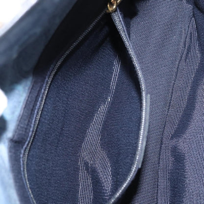 Salvatore Ferragamo Gancini Canvas, Navy, Canvas, Shoulder Bag