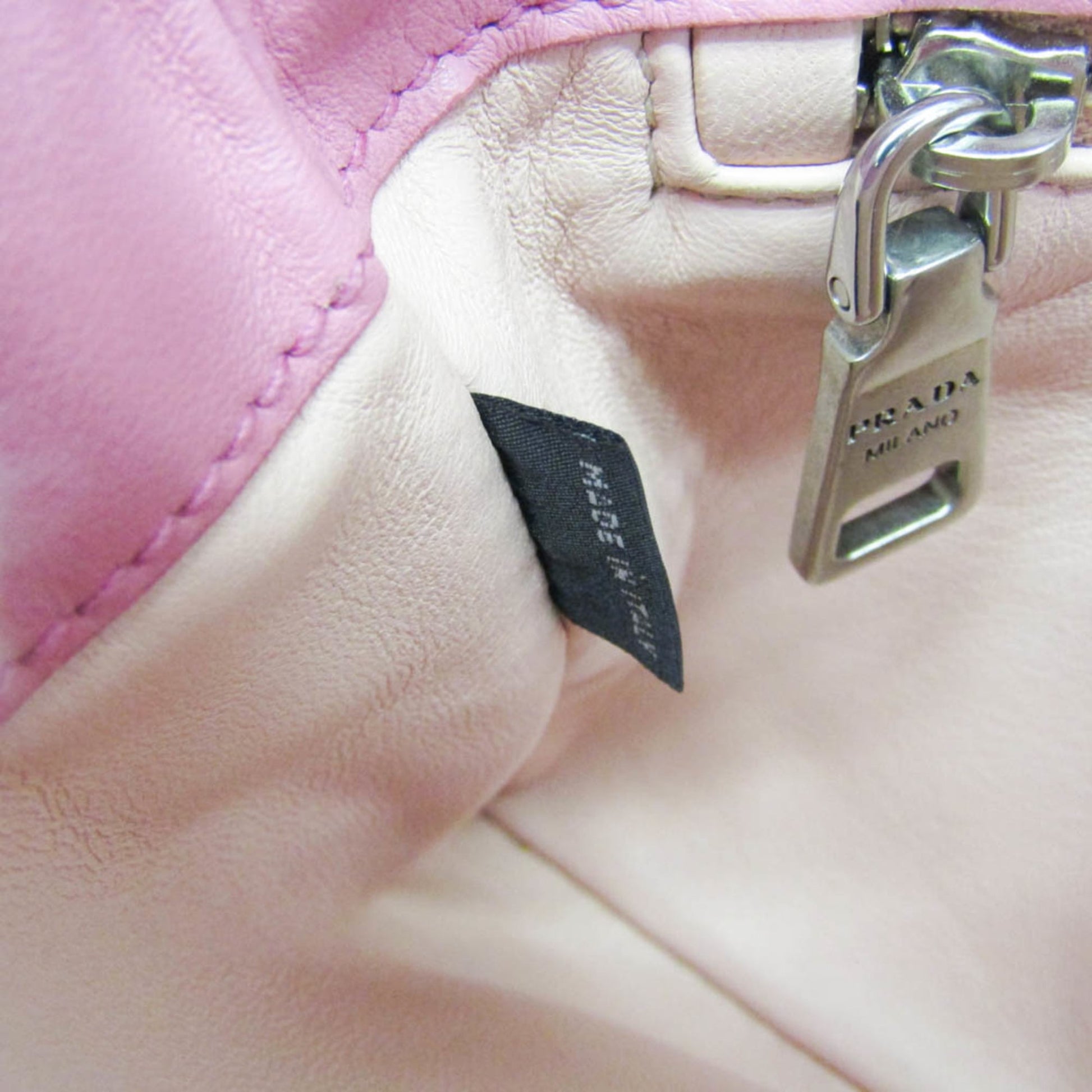 Prada Lux Chain Lock Flap Saffiano Leather, Pink, Leather, Shoulder Bag