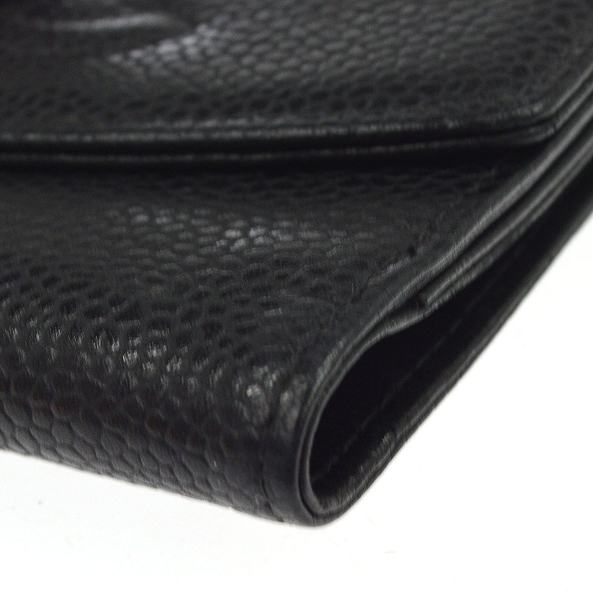 Chanel Vintage Timeless Bifold Caviar, Black, Leather, Wallet