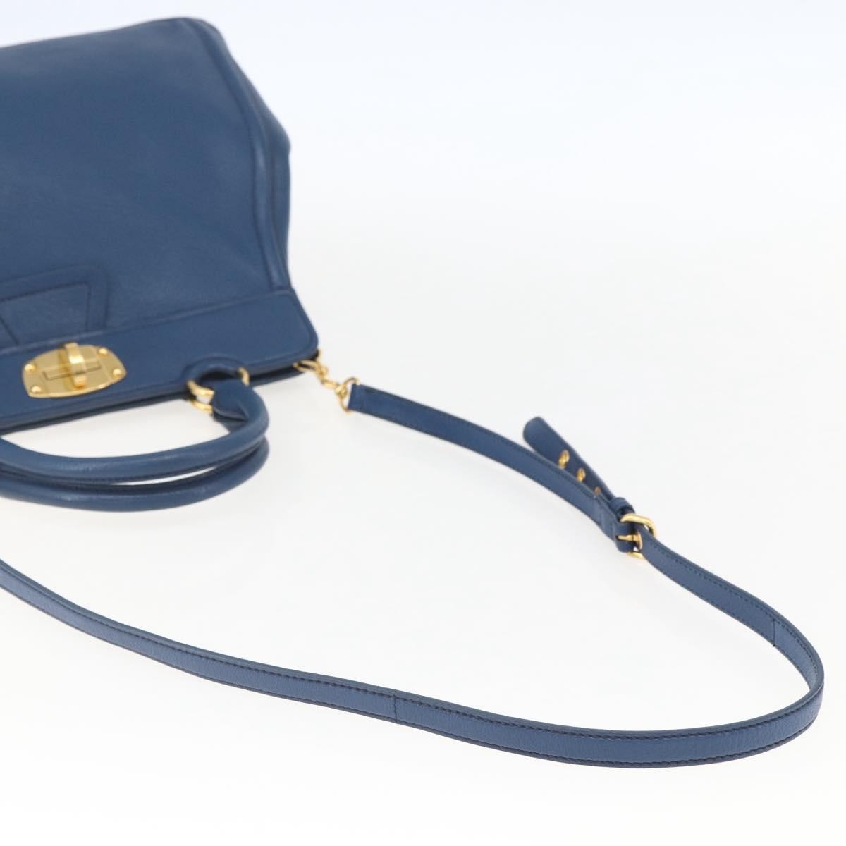 Miu Miu Vintage Leather, Blue, Leather, Tote Bag