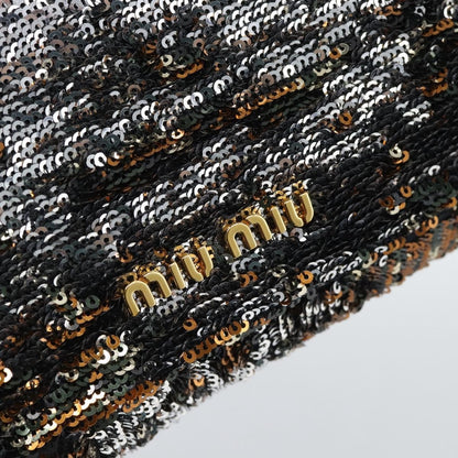 Miu Miu Belted Flap Turnlock Messenger Sequin Embellished Leather, Multicolour, Canvas, Crossbody Bag