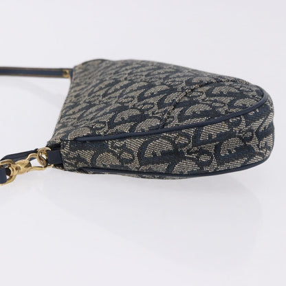 Christian Dior Vintage Saddle Bag Canvas, Navy, Canvas, Clutch