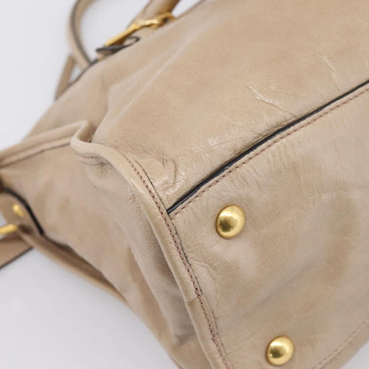 Miu Miu Convertible Bauletto Vitello Shine, Beige, Leather, Handbag