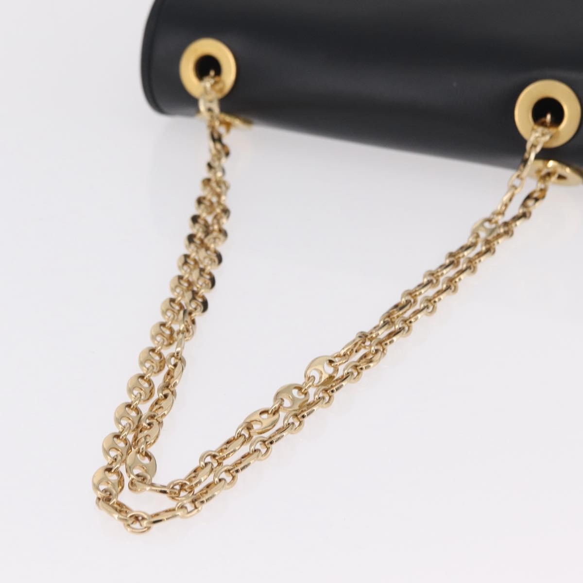 Gucci Marina Chain Flap Leather, Black, Leather, Shoulder Bag