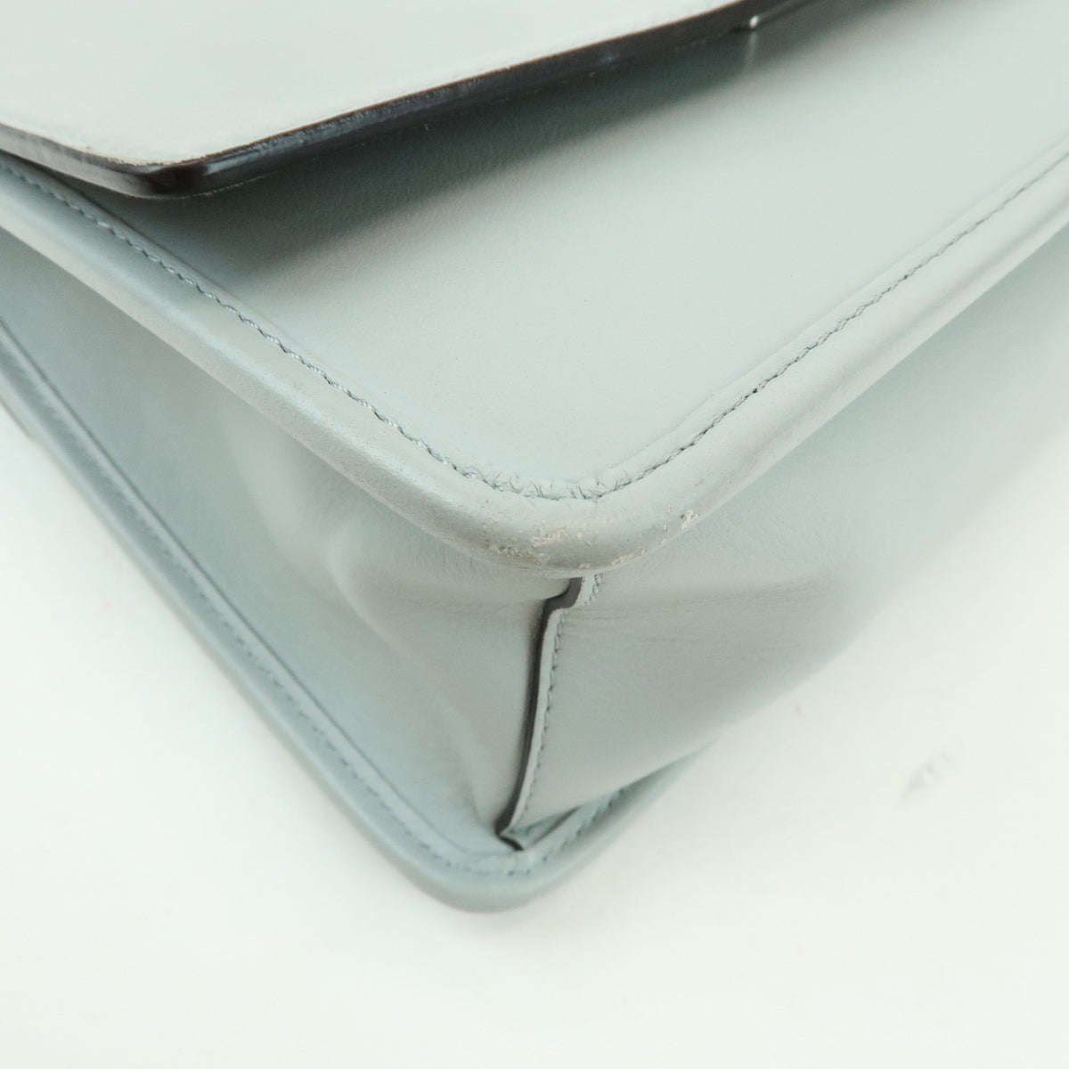 Fendi Kan I F Leather, Gray, Leather, Shoulder Bag