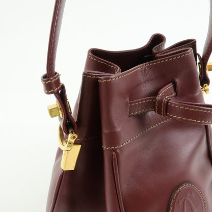 Cartier Must de Cartier Leather, Burgundy, Leather, Shoulder Bag