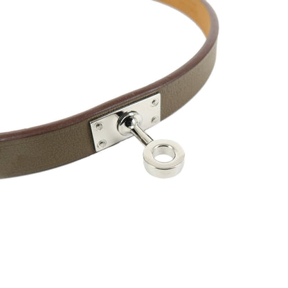 Hermes Kelly Double Tour Leather, Greige, Leather, Bracelet