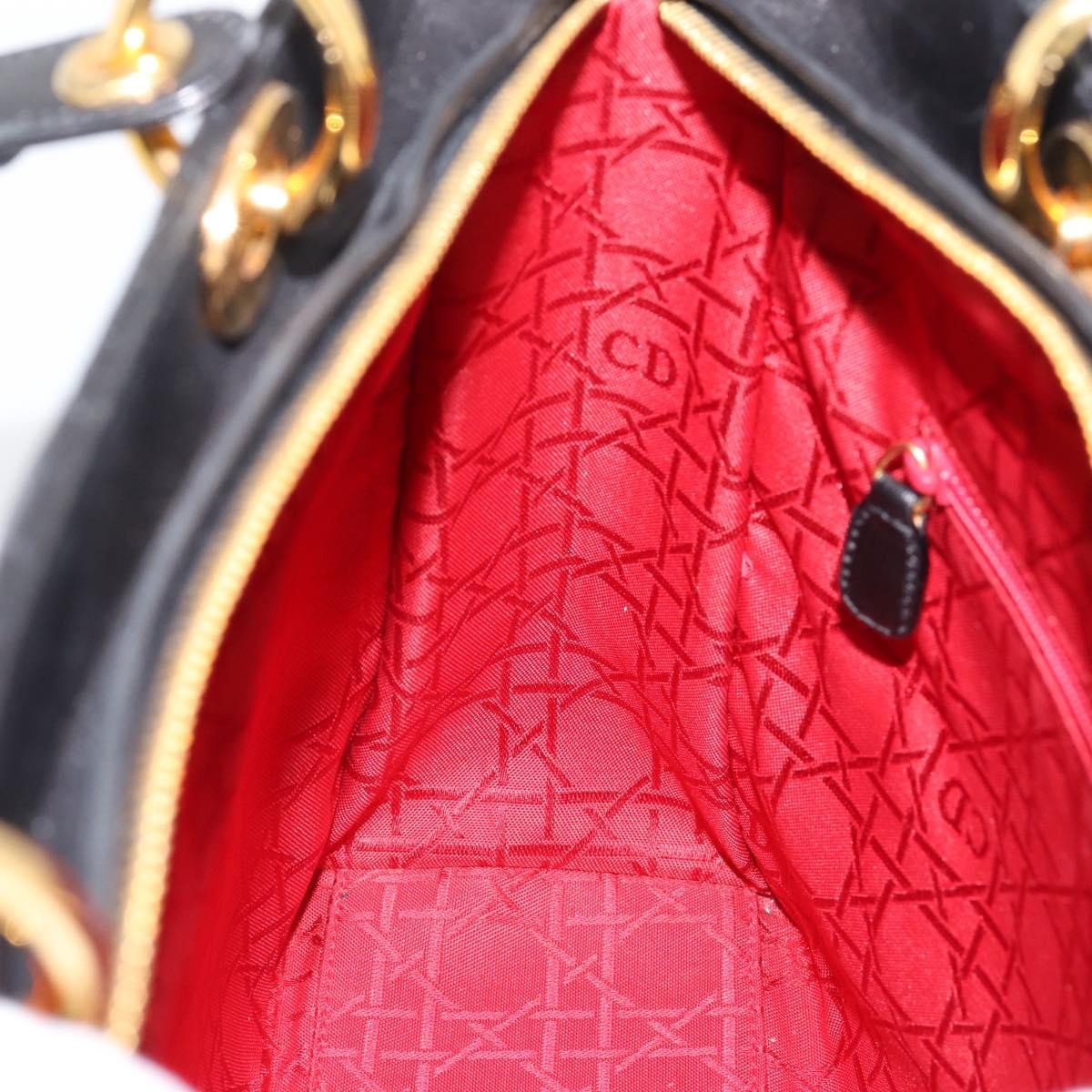 Christian Dior Vintage Lady Dior Cannage Quilt Lambskin, Black, Leather, Handbag