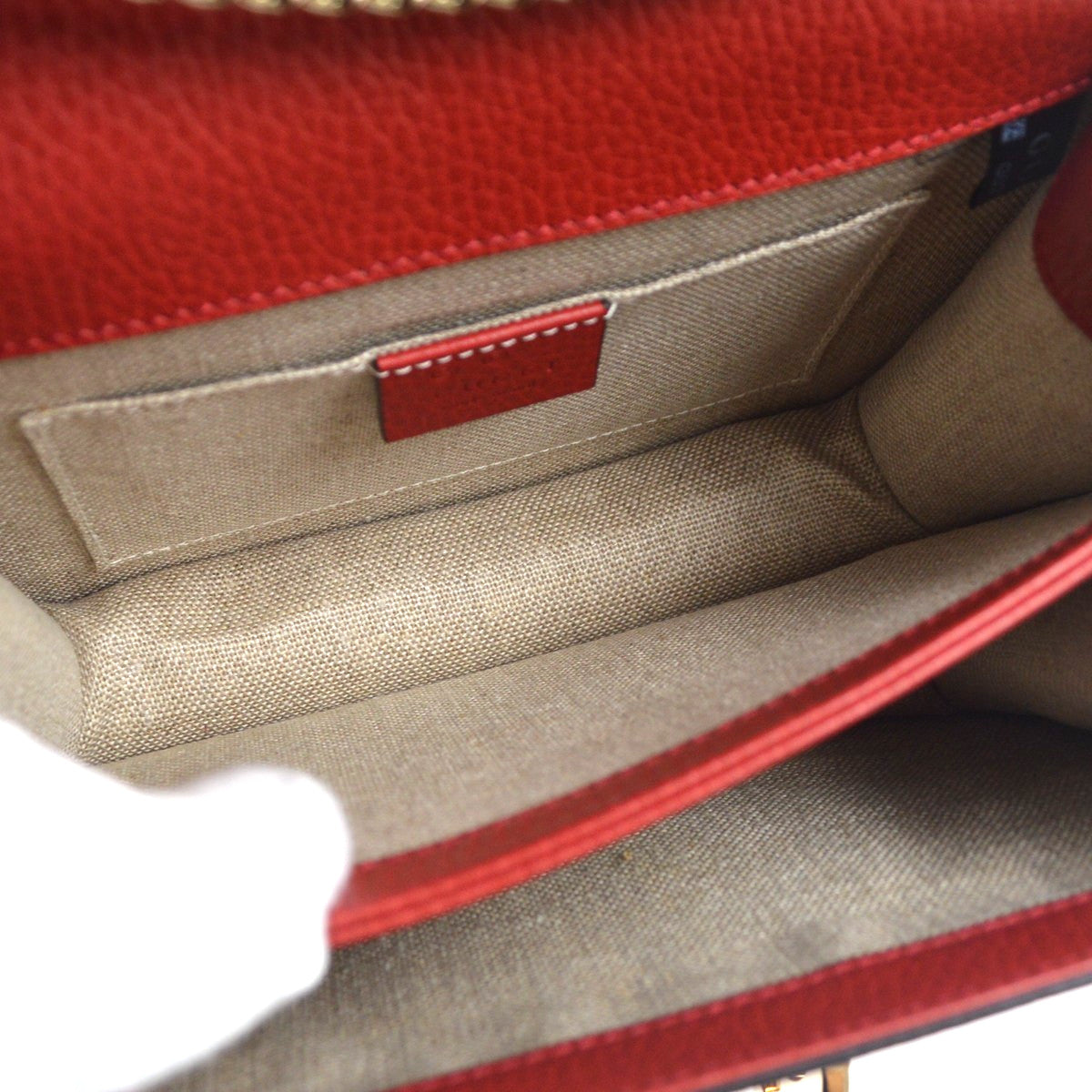 Gucci Interlocking Leather, Red, Leather, Shoulder Bag