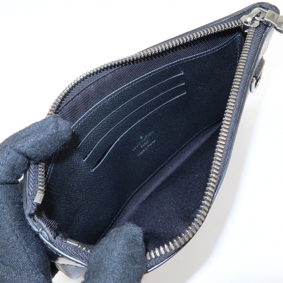 Louis Vuitton Discovery Pochette Monogram Eclipse Canvas, Black, Canvas, Clutch