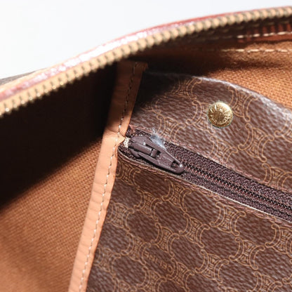 Celine Vintage Macadam Boston Canvas, Brown, PVC, Handbag