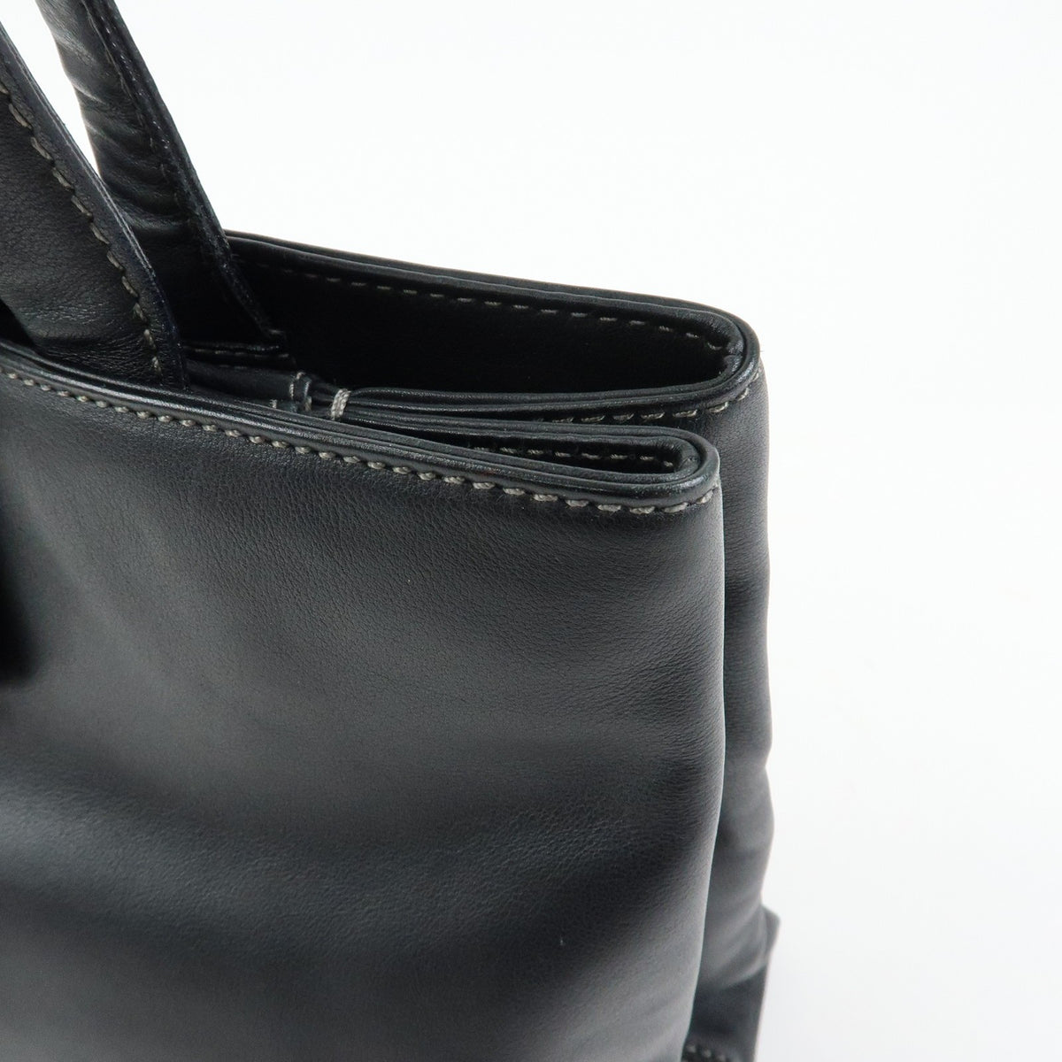 Bvlgari Tote Leather, Black, Leather, Tote Bag