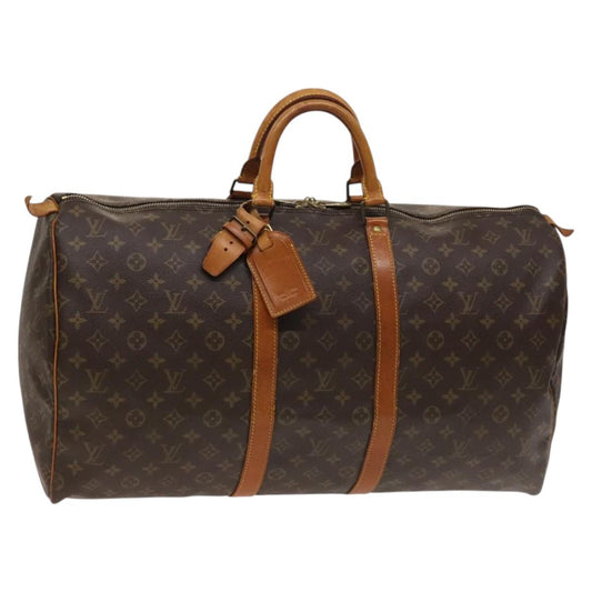Louis Vuitton Keepall Bag Monogram Canvas, BROWN, CANVAS, Travel bag