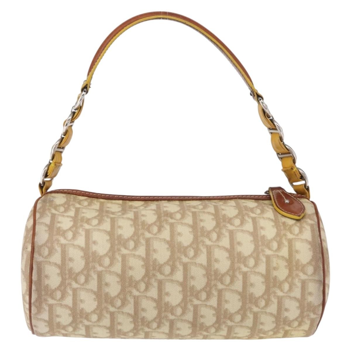 Christian Dior Vintage Trotter Romantique Diorissimo Coated Canvas, Beige, Canvas, Shoulder Bag