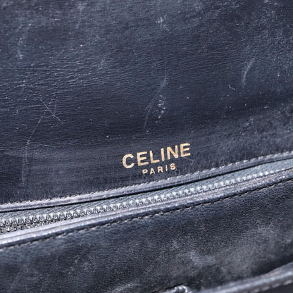 Celine Shoulder Leather, Black, Leather, Shoulder Bag