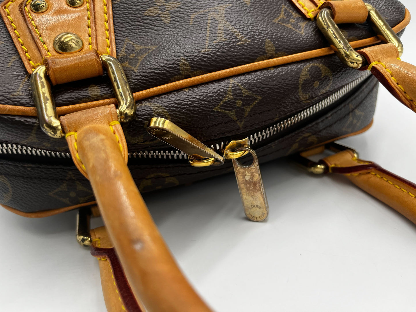 Louis Vuitton Manhattan Handbag Monogram Canvas, BROWN, CANVAS, Handbag
