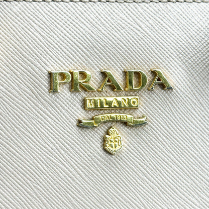 Prada Vintage Tote Leather, Beige, Leather, Tote Bag