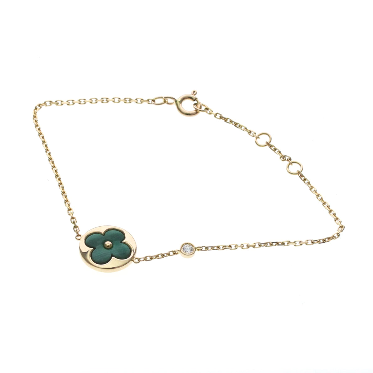 Louis Vuitton Color Blossom BB 18K Rose Gold with Malachite and Diamond, Gold, Rose Gold, Bracelet