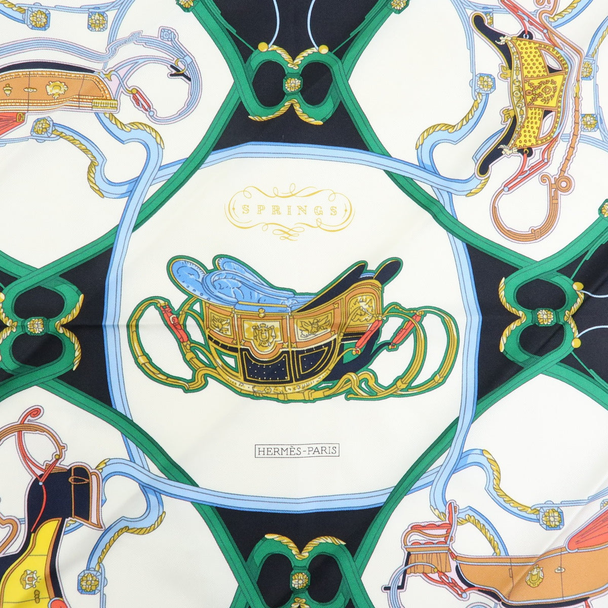 Hermes Carré 42 Silk, Blue, Silk, Scarf