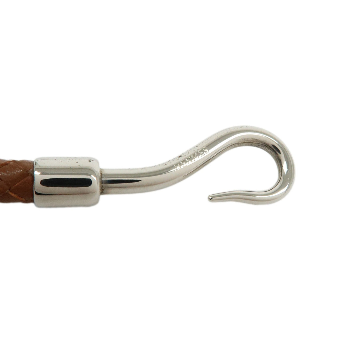 Hermes Jumbo Hook Double Tour Leather and Metal, Brown, Leather, Bracelet