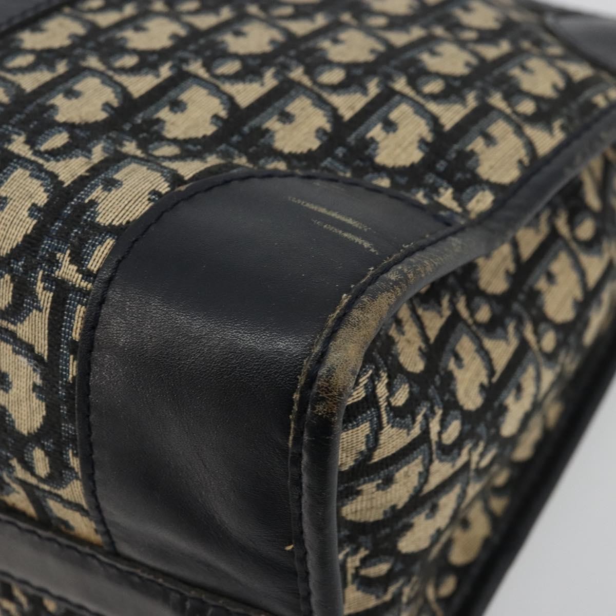 Christian Dior Vintage Trotter Boston Diorissimo Canvas, Navy, Canvas, Handbag