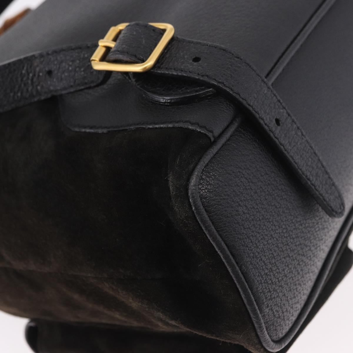 Gucci Vintage Bamboo Suede, Brown, Suede, Backpack
