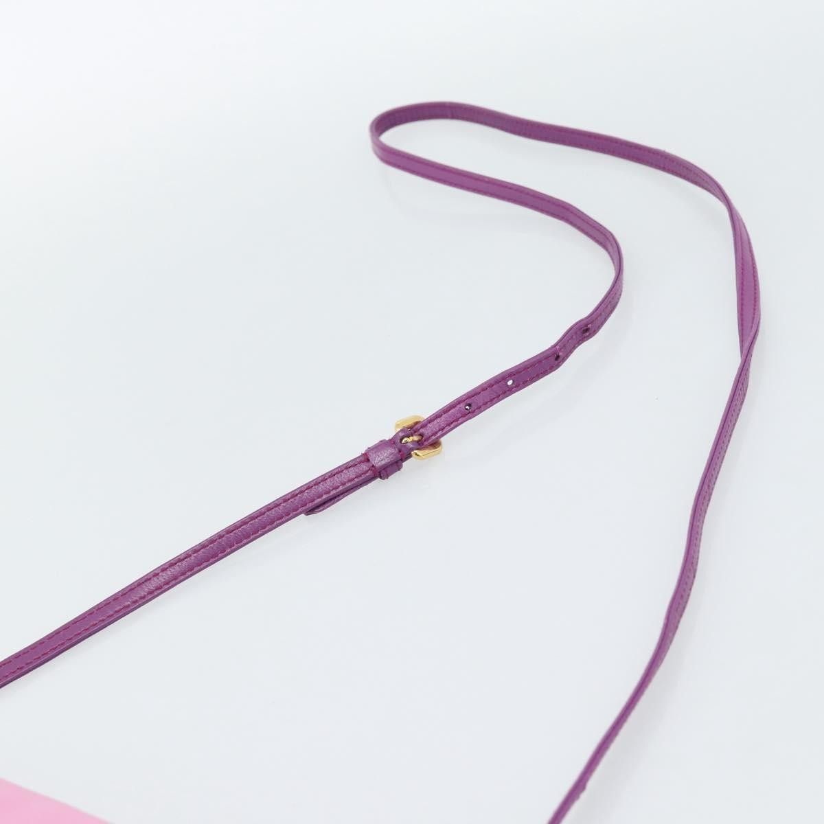 Prada Fold Over Chain Flap Soft Calf, Purple, Leather, Handbag