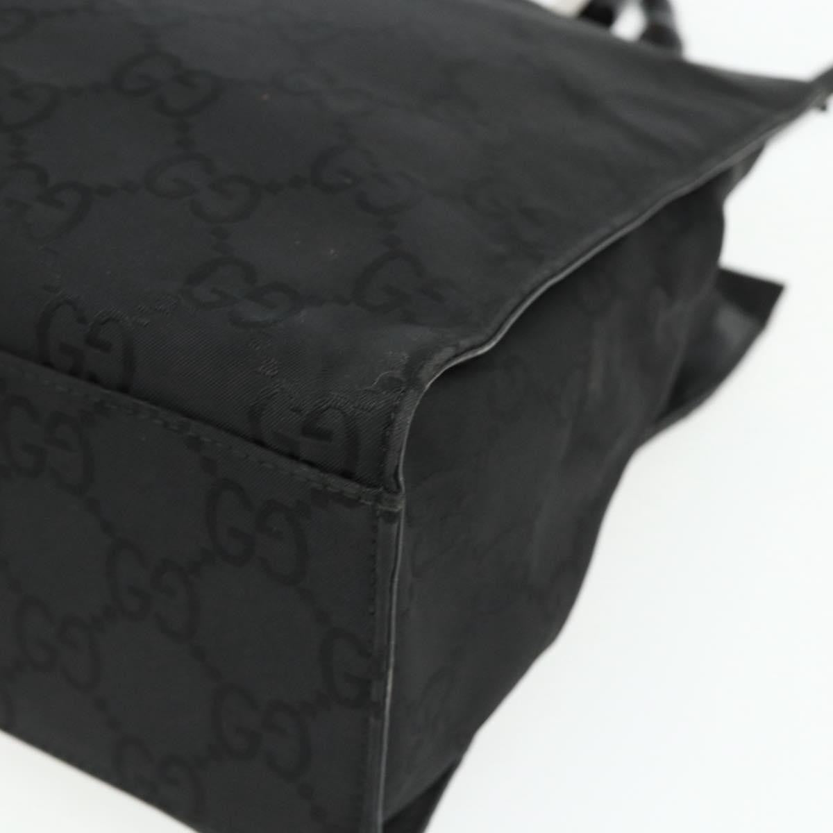 Gucci Vintage Bamboo Handle Tote GG Canvas, Black, Canvas, Tote Bag
