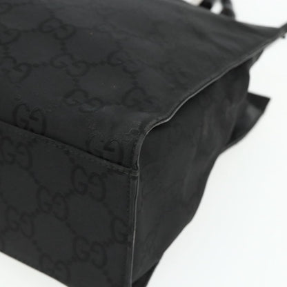 Gucci Vintage Bamboo Handle Tote GG Canvas, Black, Canvas, Tote Bag