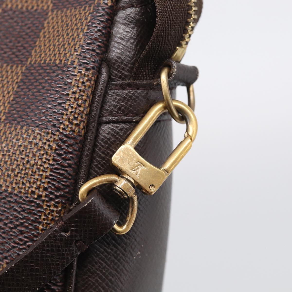 Louis Vuitton Trousse Make Up Damier, Brown, Canvas, Clutch