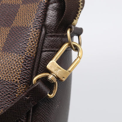 Louis Vuitton Trousse Make Up Damier, Brown, Canvas, Clutch