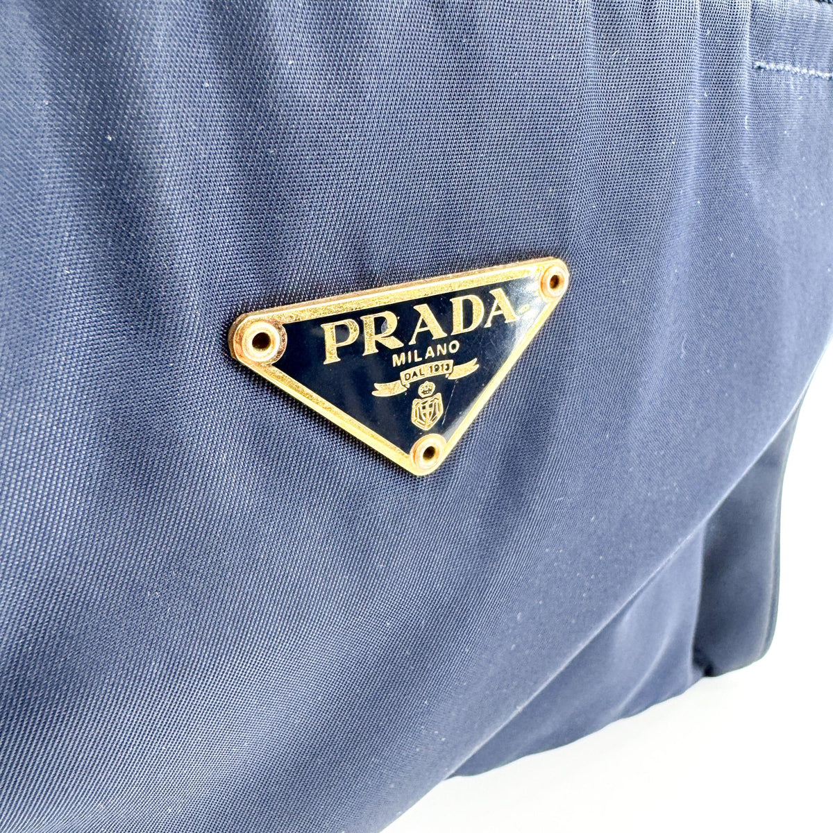 Prada Bowling Tessuto, Navy, Nylon, Shoulder Bag
