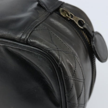 Fendi Vintage Cosmetic Case Pequin Canvas, Black, Leather, Clutch