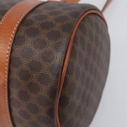 Celine Vintage Macadam Canvas and Leather, Brown, PVC, Handbag