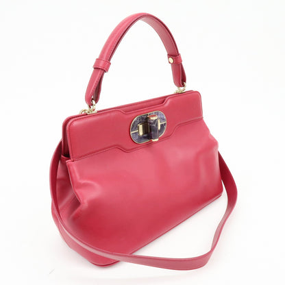 Bvlgari Isabella Rossellini Leather, Pink, Leather, Handbag