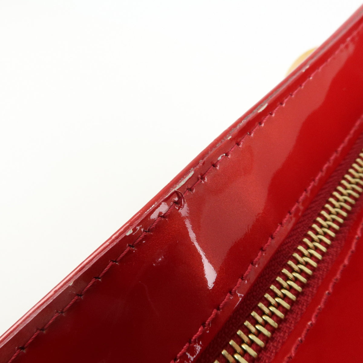 Louis Vuitton Brentwood Monogram Vernis, Red, Patent Leather, Handbag