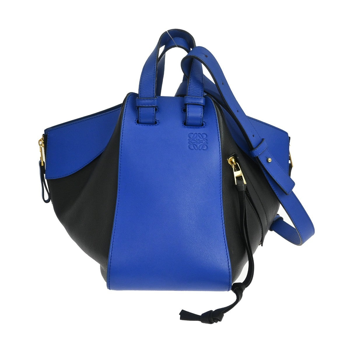 Loewe Hammock Leather, Blue, Leather, Handbag