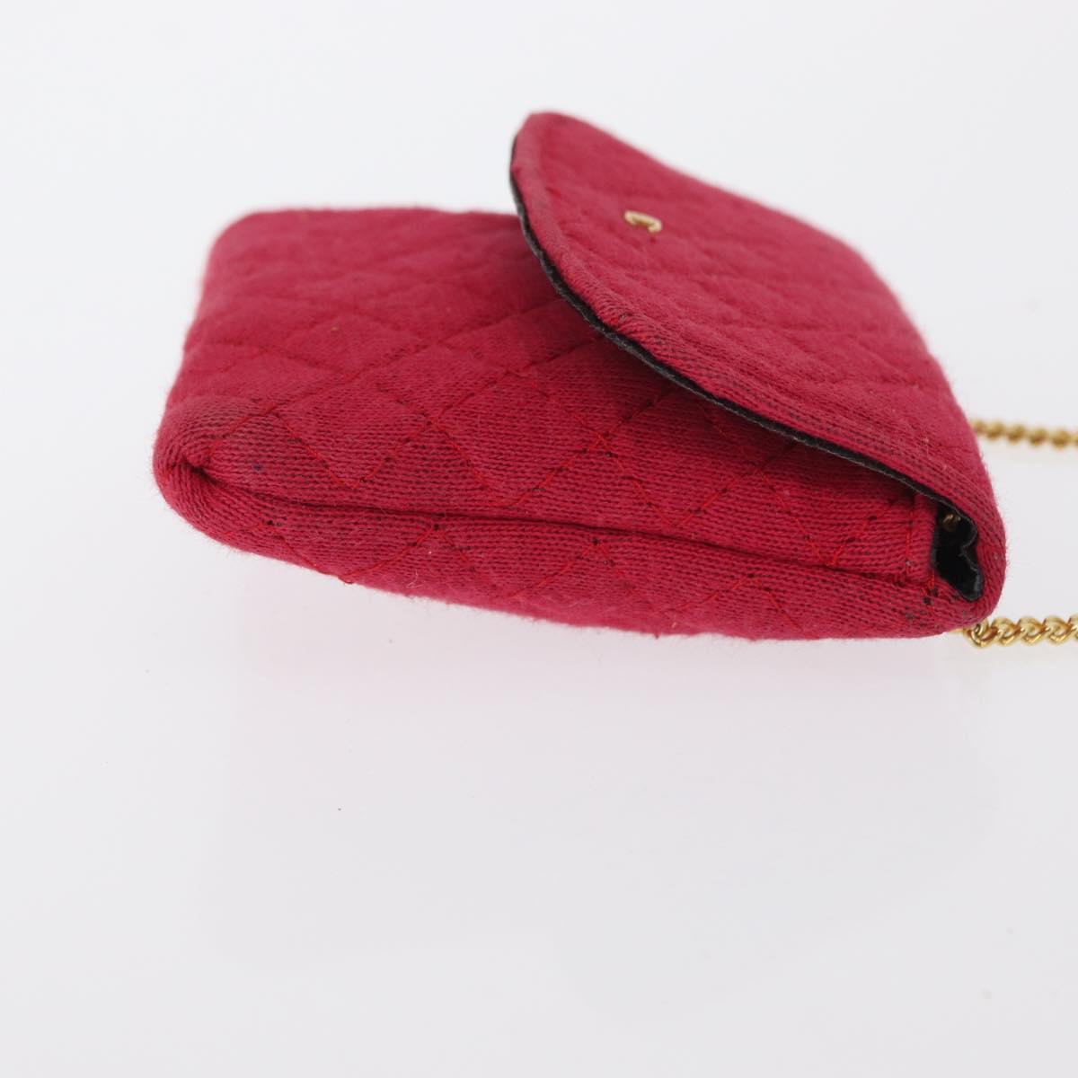 Chanel Vintage Chain Pocket Clutch Cotton, PINK, COTTON, Clutche & pouche