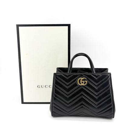Gucci GG Marmont Tote Matelasse Leather, Black, Leather, Tote Bag