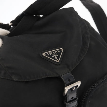 Prada Double Front Pocket Tessuto, Black, Nylon, Backpack