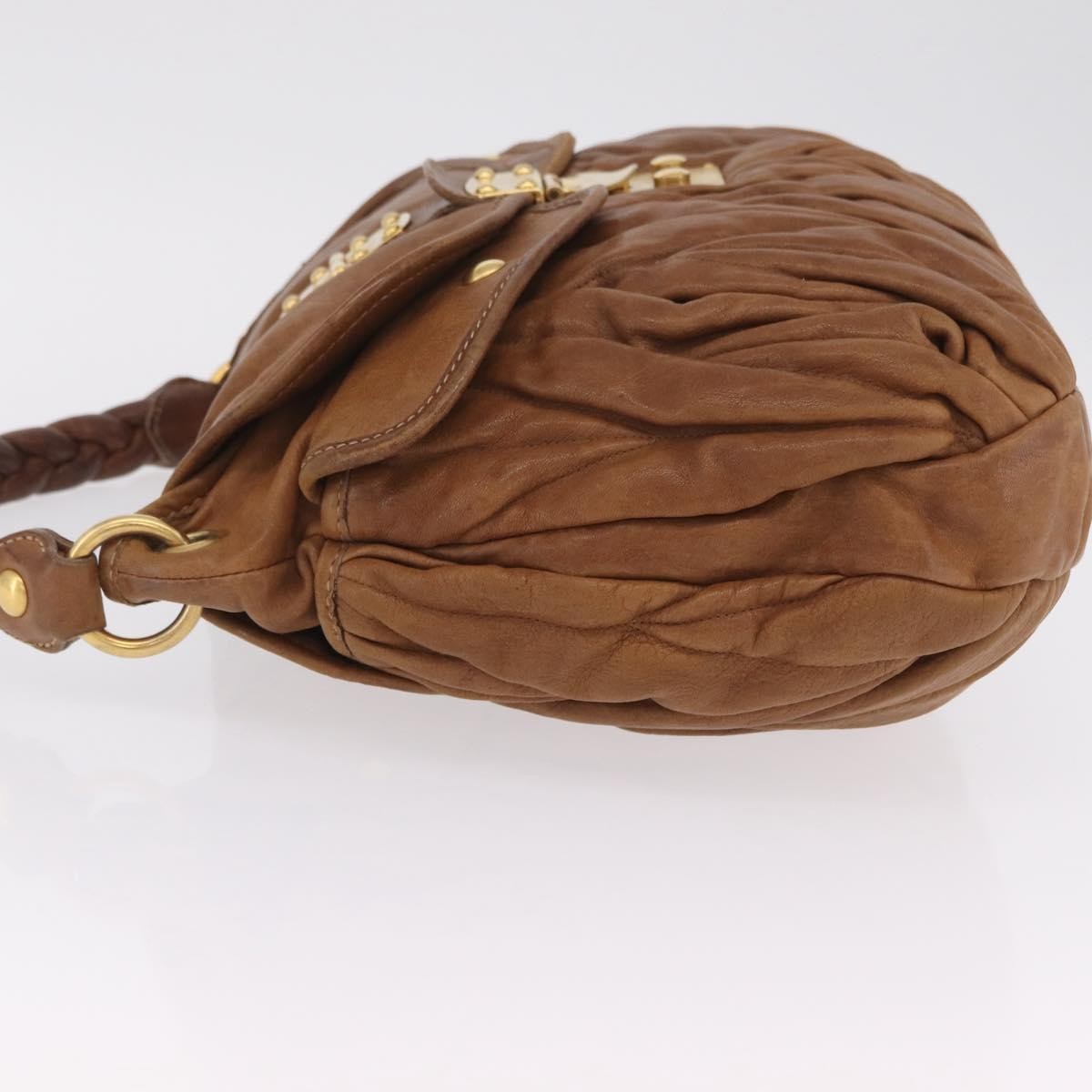 Miu Miu Coffer Convertible Hobo Matelasse Leather, Brown, Leather, Shoulder Bag