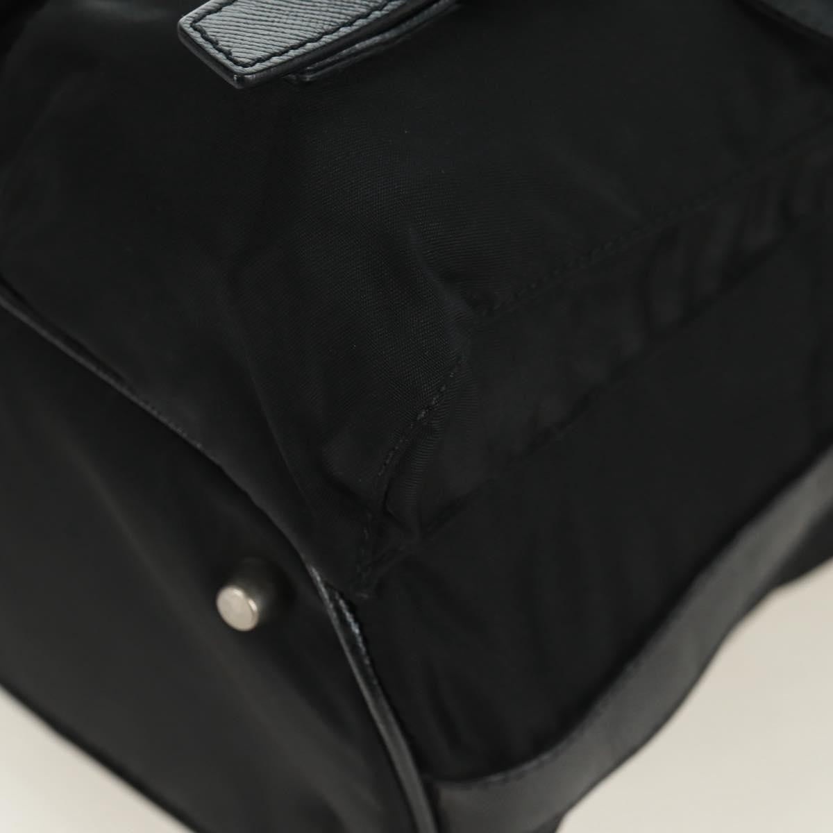 Prada Double Pocket Drawstring Tessuto, Black, Nylon, Shoulder Bag