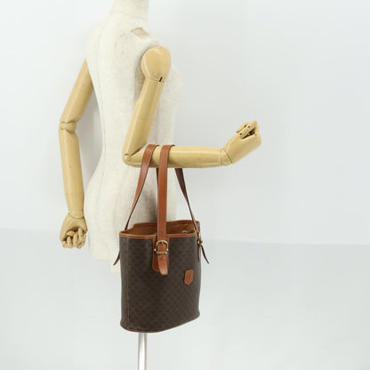 Celine Vintage Macadam Shopper Tote Coated Canvas, Brown, Canvas, Tote Bag