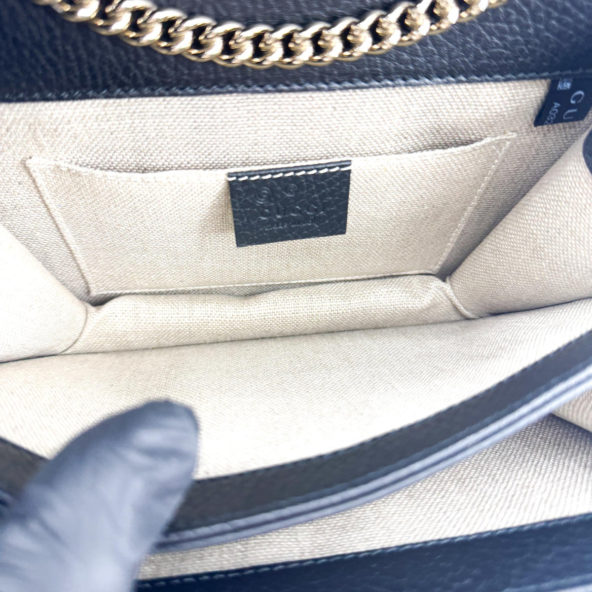 Gucci Interlocking Leather, Black, Leather, Shoulder Bag